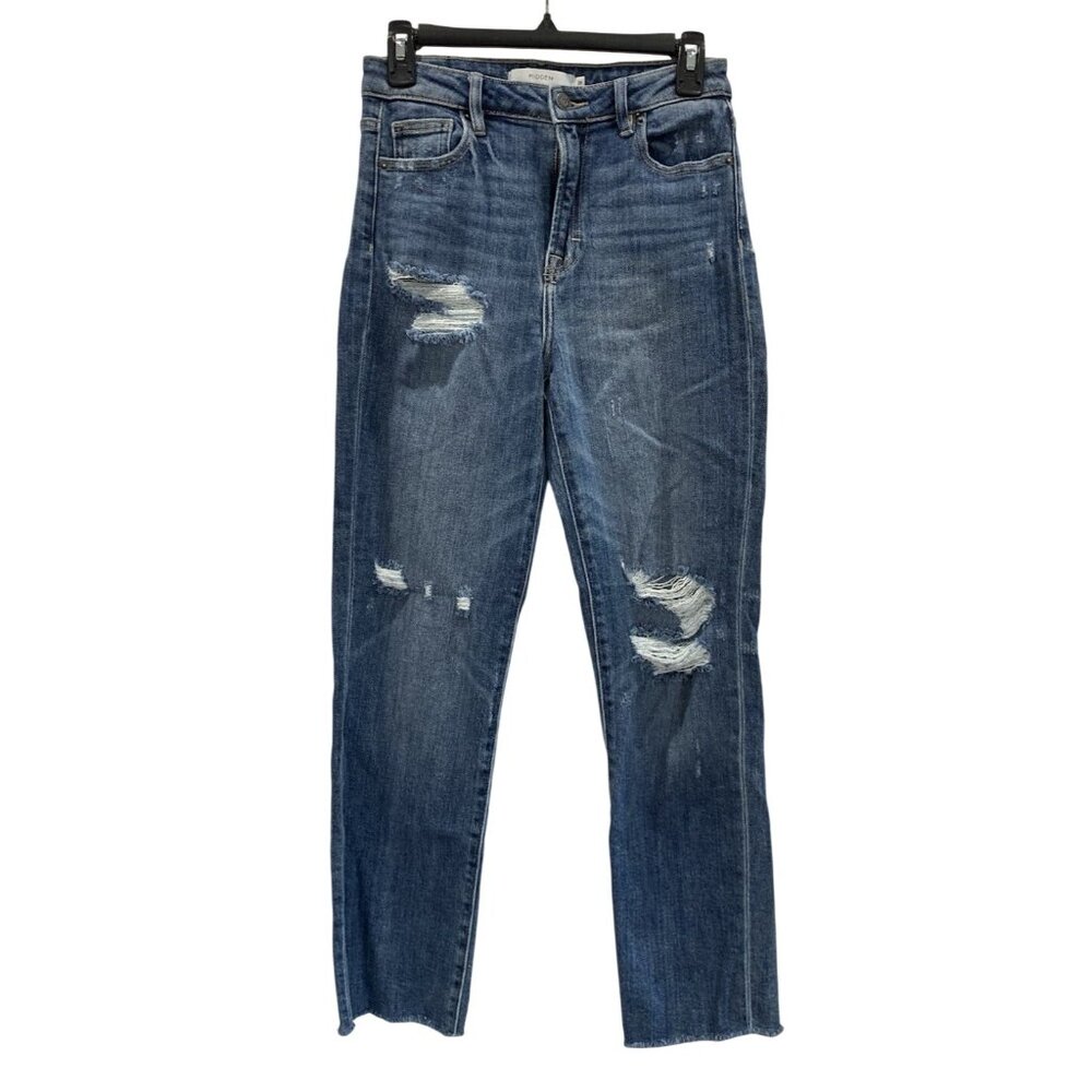 Hidden Tracey Straight Jeans size 26 High Rise Distressed Raw Hem Grunge 90s Y2K
